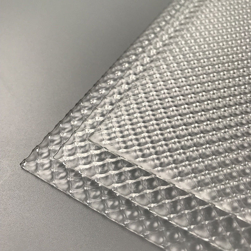 Transparent Diamond Lattice 8mm Anti Skate Acrylic Embossed Sheet